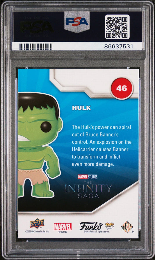 2023 UPPER DECK FUNKO POP MARVEL HULK PLATINUM #46 PSA 10 - ToylandEU