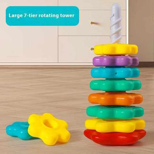 Rainbow Rotary Table Stacking Game | 5 Or 7 Layers
