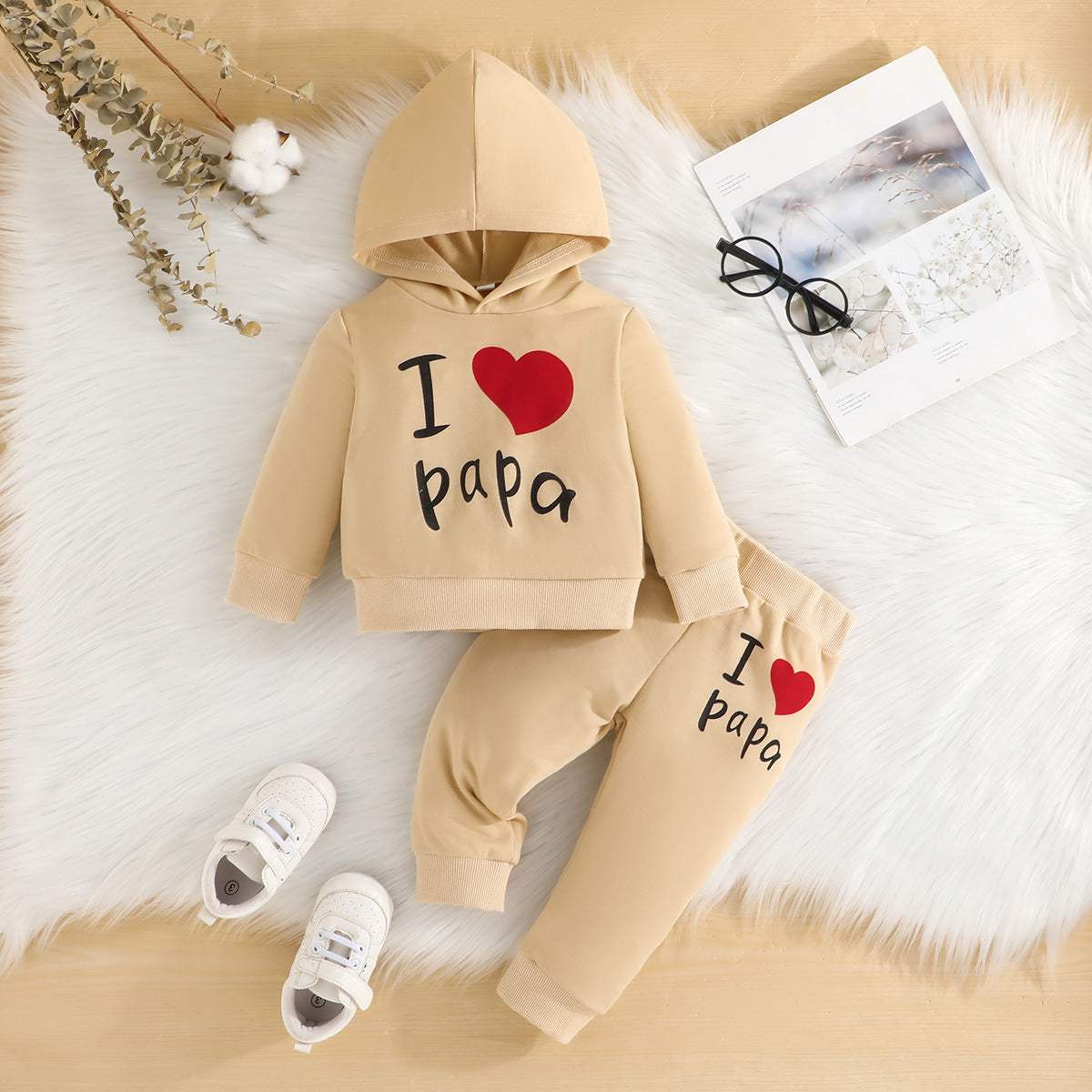 Kids' Hooded Printed Sweater And Trousers Set | Cartoon And Letter Prints | Seven Colors