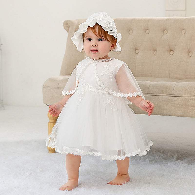 Satin Baby Dress | White Color | Cotton Lined Fabric | 3M 6M Size