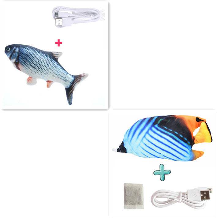 Electric Jumping Fish Cat Toy | USB, Touch Sensor