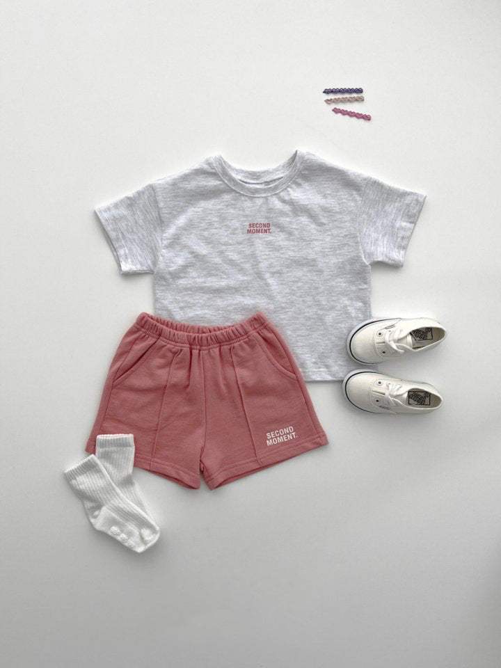 Kids' Casual Thin Short-Sleeve And Shorts Set | Light Gray Stitching | Unisex Summer