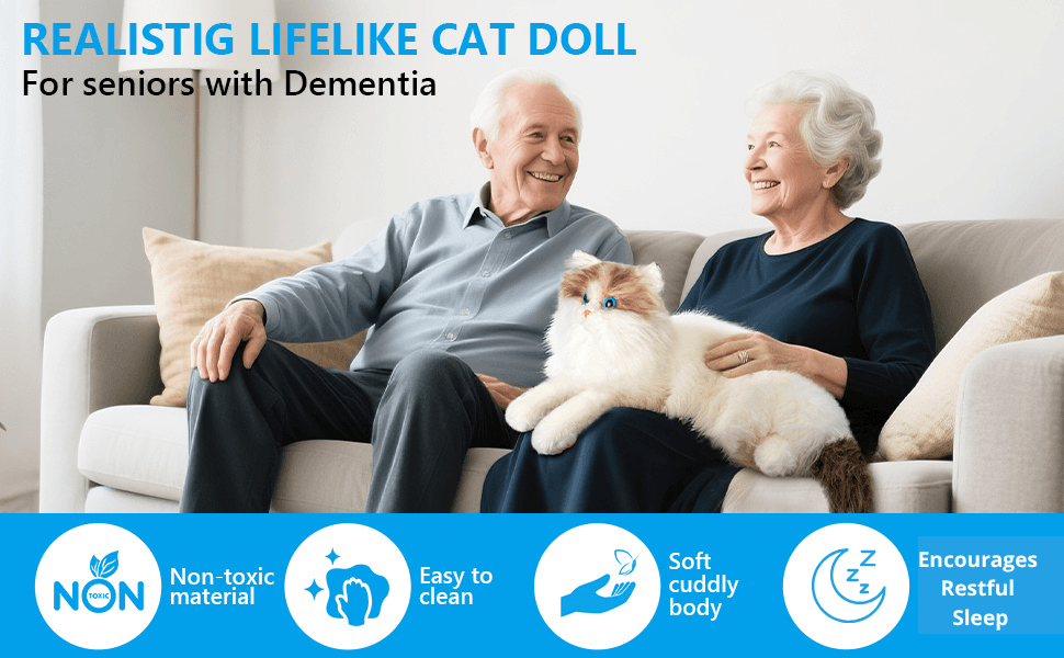 Therapy Cat Plush | Lifelike Realistic Look | Soft Calming Texture | Dementia Care