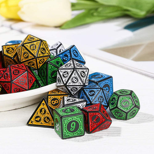 Engraved Multi-Faceted Dice Set | Board Game Accessory