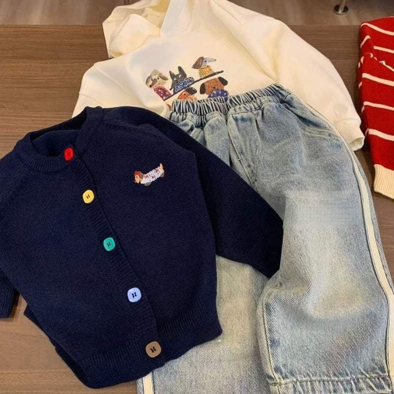 Kids' Loose Jeans | Thin Spring And Autumn Pants | Hairband Waist | 90-140 cm