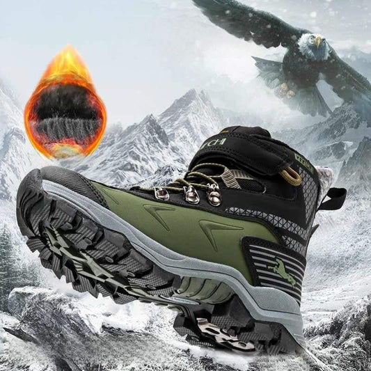 Kids' Snow Boots | Split cowhide Target Audience: Children Upper | Non-Slip Sole | Lightweight