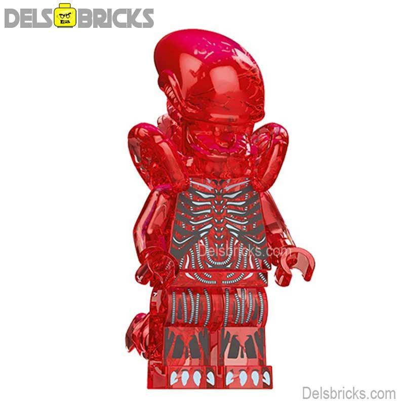 Aliens Xenomorph transparent red Lego custom Minifigures - ToylandEU