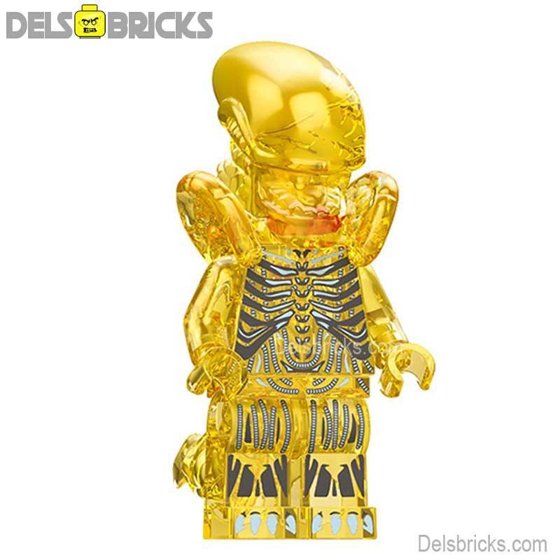 Xenomorph Transparent Yellow Lego Minifigure Collectible Set - ToylandEU