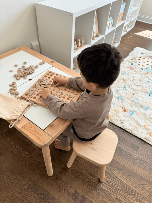 Montessori Hundred Board | Double Sided Hardwood | Arabic Name Tiles | Ages 3 Plus