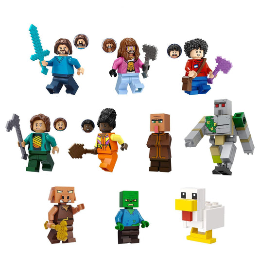 Custom Block Builder Minifigure Set Of 10 | ABS Plastic