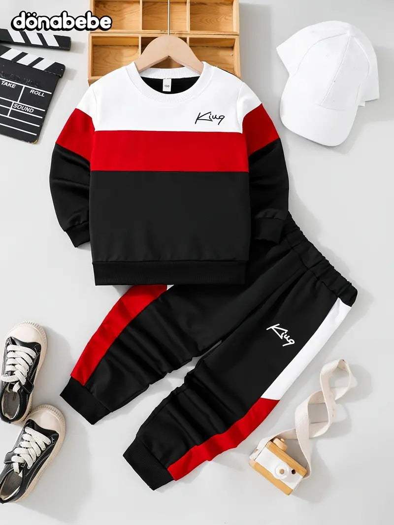Kids' Multicolor Hoodie And Pants Set | Animal, Stripe And Plaid Patterns