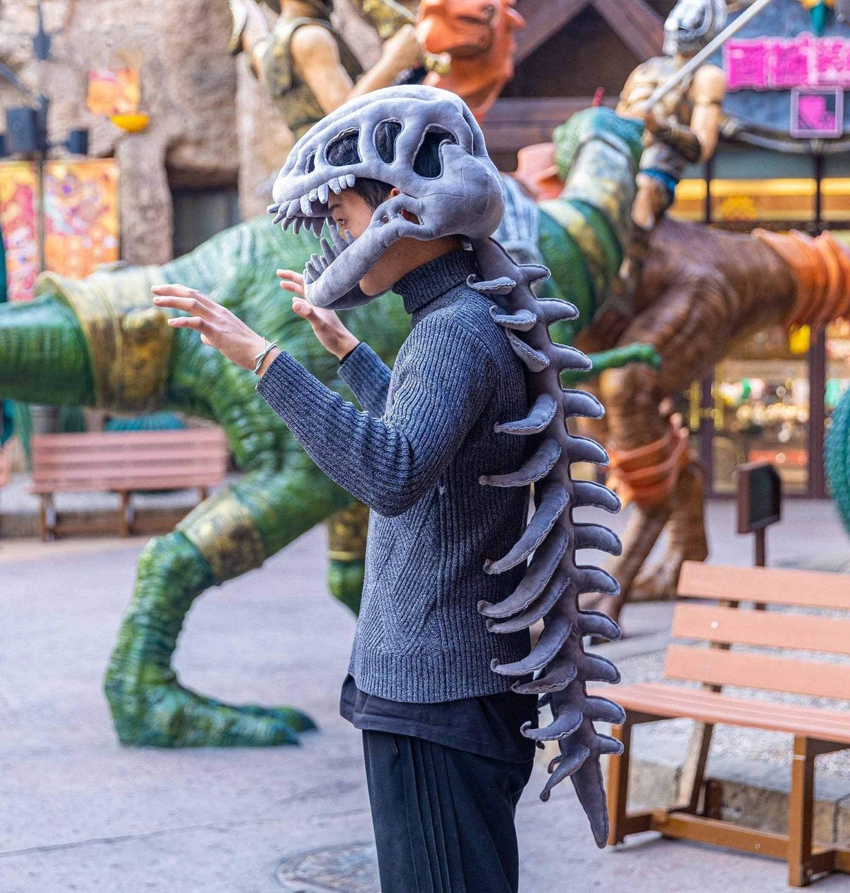 Dinosaur Skeleton Dress-Up Costume | Adult And Kids Sizes