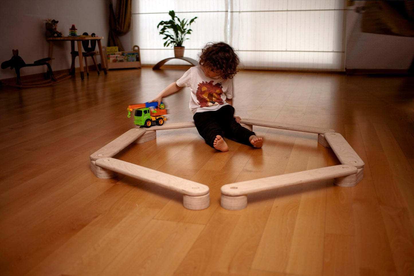 Wooden Balance Beam and Stepping Stones Set with Increased Safety and Improved Design - ToylandEU