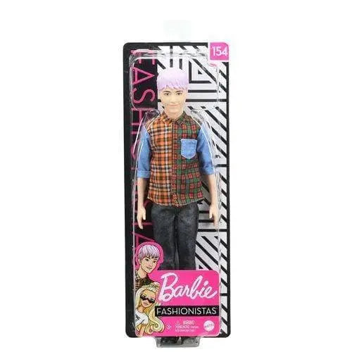 Ken Fashionistas Doll With Purple Hair And Plaid Shirt