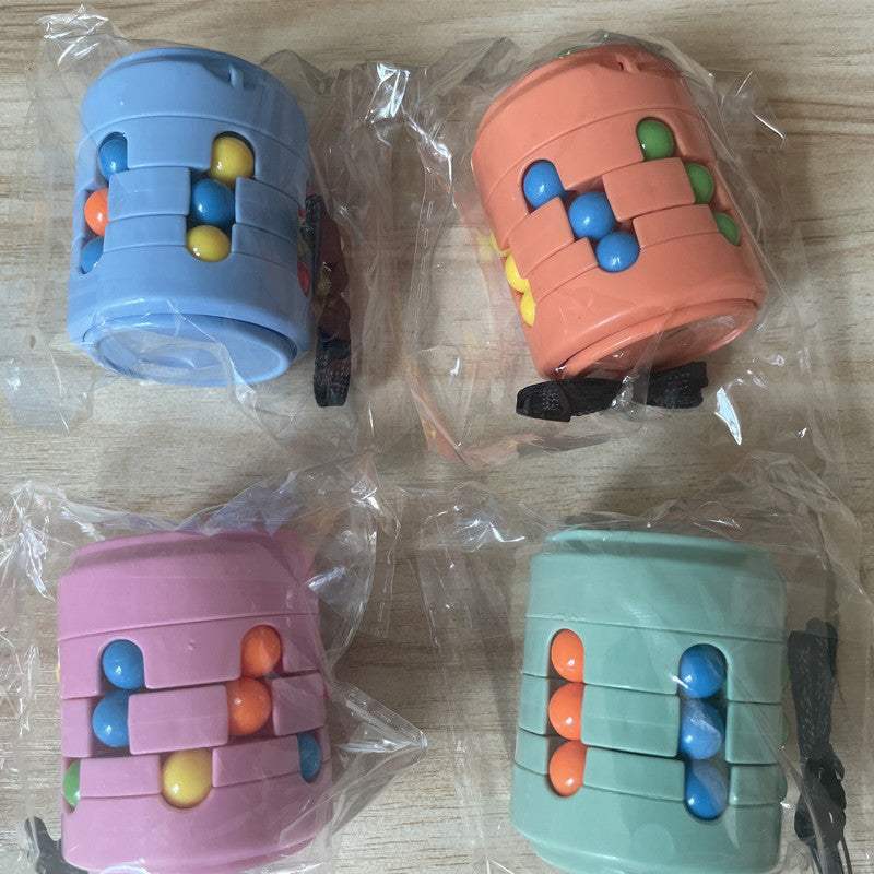 Cube Gyro Fidget Toy | Plastic, Blue Green Pink Orange