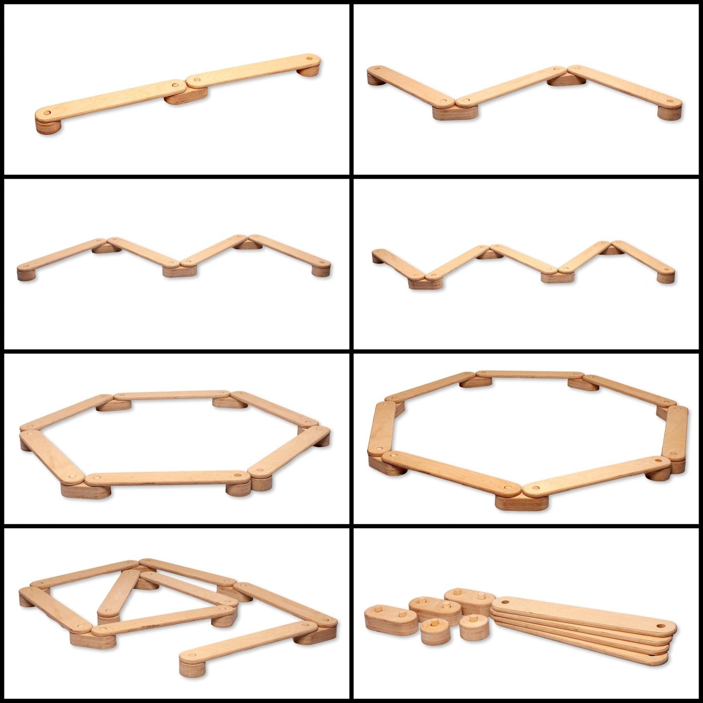 Wooden Balance Beam and Stepping Stones Set with Increased Safety and Improved Design