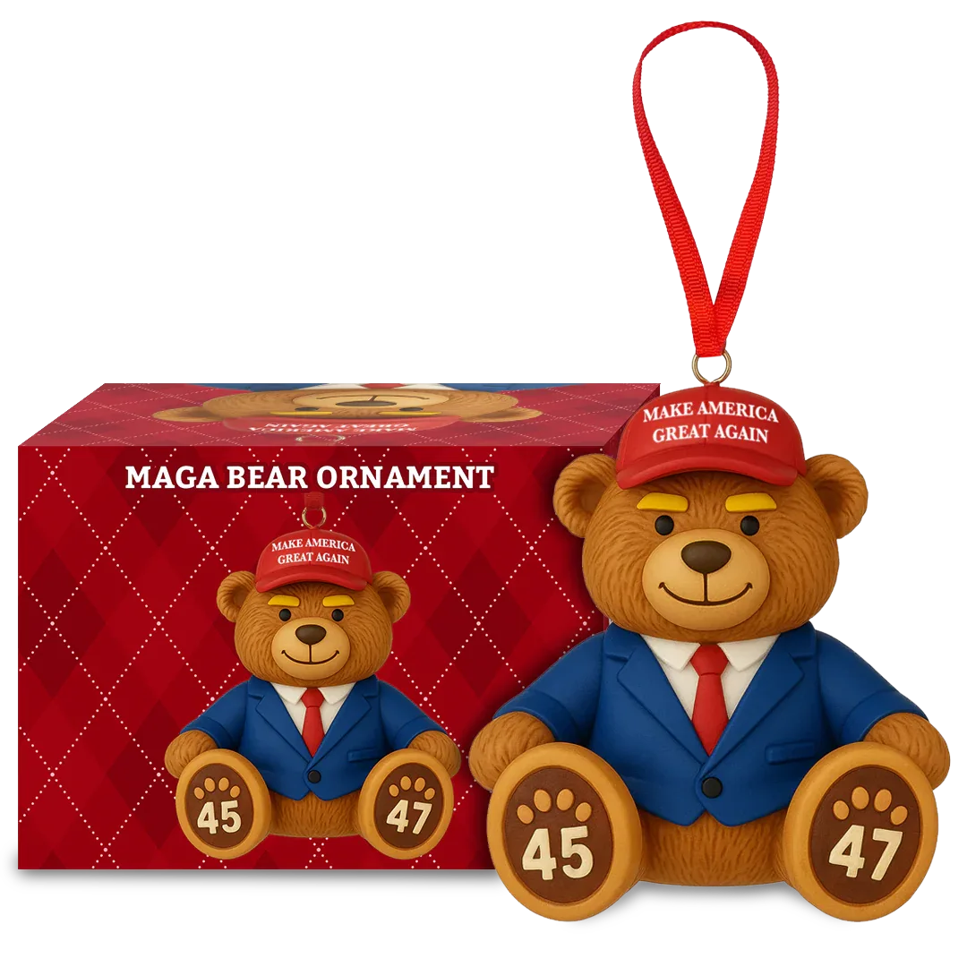 MAGA Bear Christmas Ornament - Proud Patriots