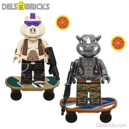 TMNT Lego Minifigures Bebop and Rocksteady Custom Figures - ToylandEU
