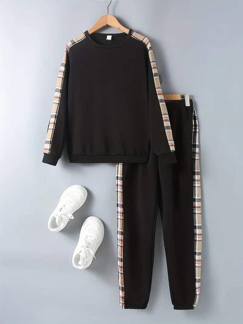 Kids' Multicolor Hoodie And Pants Set | Animal, Stripe And Plaid Patterns