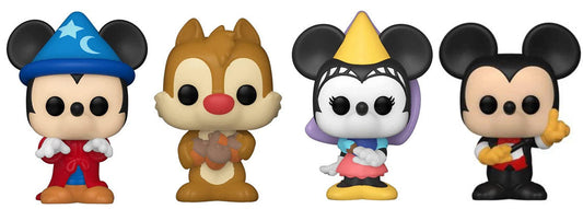 Bitty Pop Funko Pop Sorcerer Mickey 4 Pack With Shelf