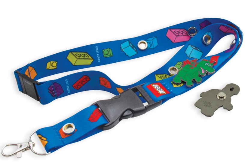LEGO® Minifigures Lanyard Set | Blue Brick Pattern | 3 Pieces | Ages 6+