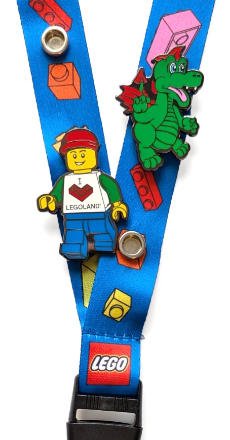 LEGO® Minifigures Lanyard Set | Blue Brick Pattern | 3 Pieces | Ages 6+