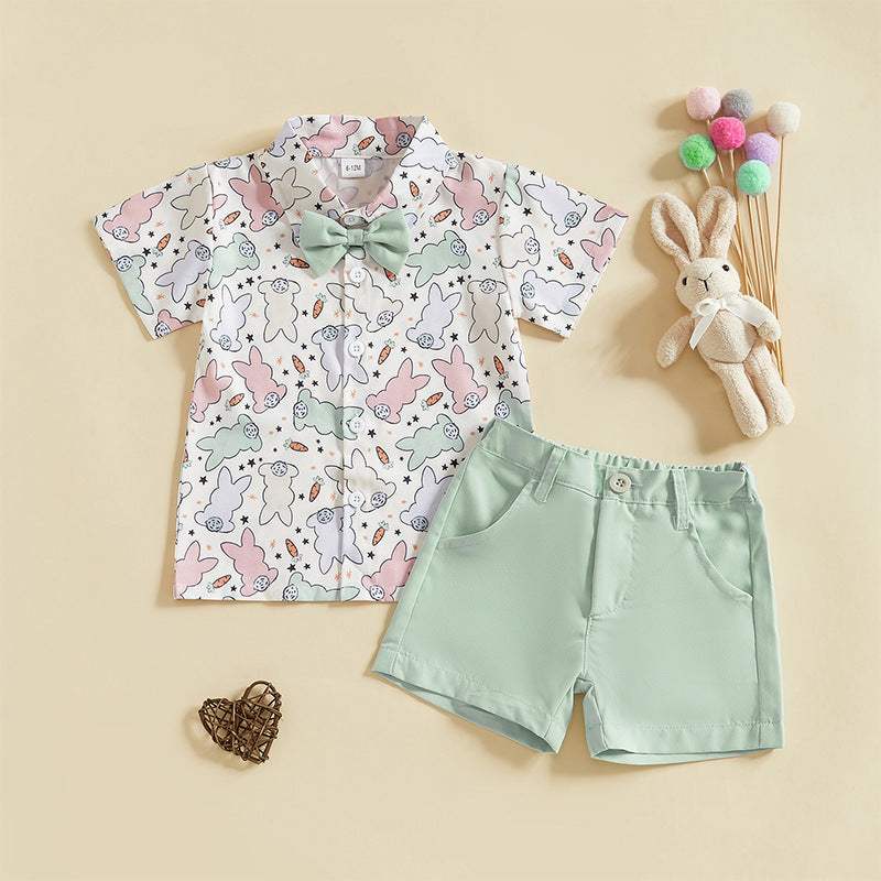 Kids' White Shirt And Shorts Set | Two-Piece | 80-120 cm