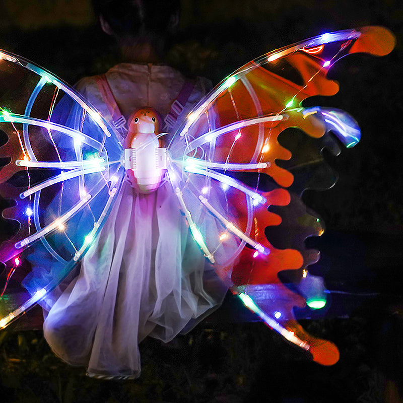 Glowing Butterfly Fairy Wings for Girls - Adjustable, Musical, and Multipurpose