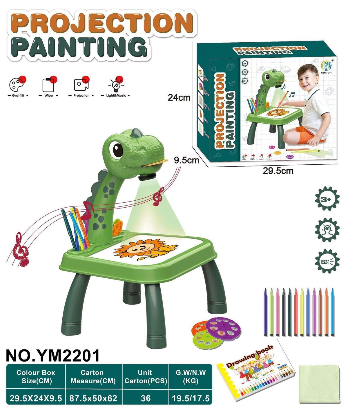 Kids' LED Projector Drawing Table | ABS Plastic | Drawing & Painting Kits