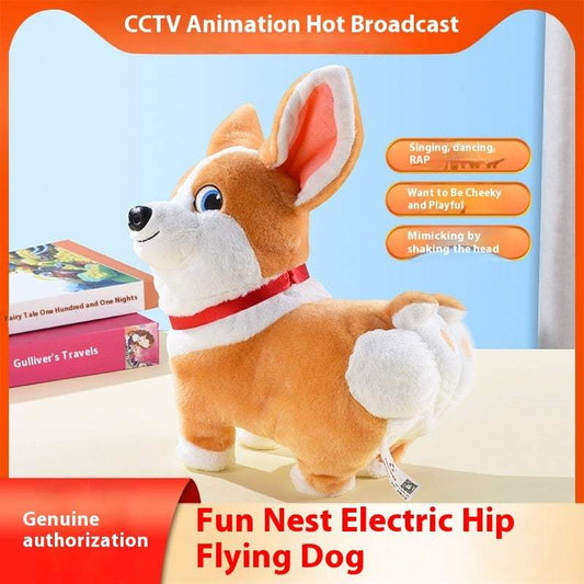 Electric Hip Flying Dog Shaking Head Toy | Plush | Robotic Toys