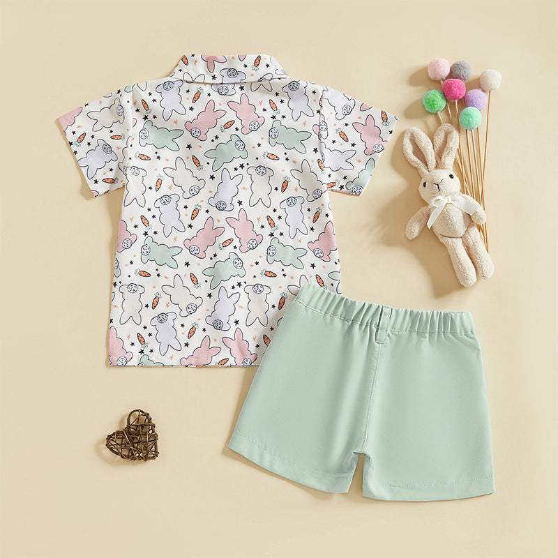 Kids' White Shirt And Shorts Set | Two-Piece | 80-120 cm