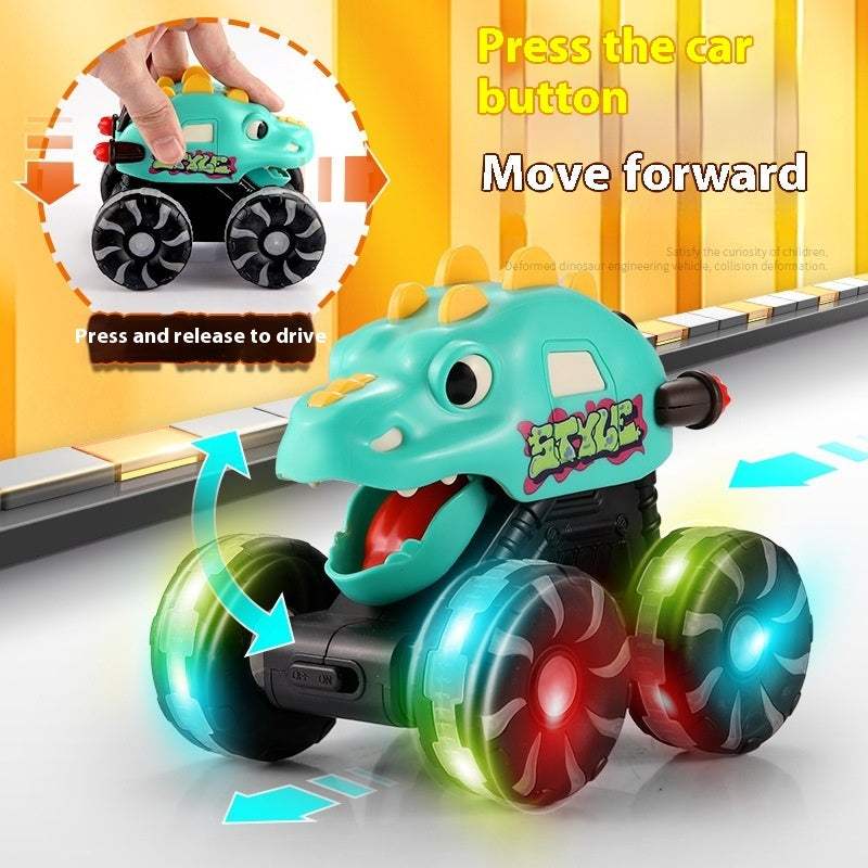 Inertial Sliding Light-Up Dinosaur Toy Car | ABS | Play Vehicles