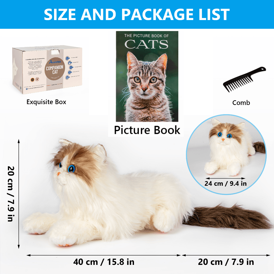 Therapy Cat Plush | Lifelike Realistic Look | Soft Calming Texture | Dementia Care