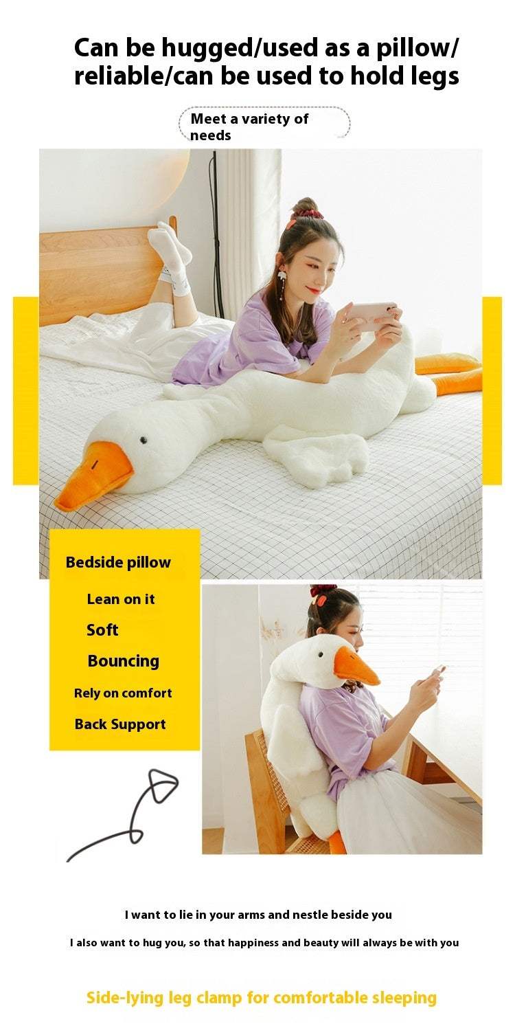 Big White Goose Plush Pillow | Short Plush Down Cotton