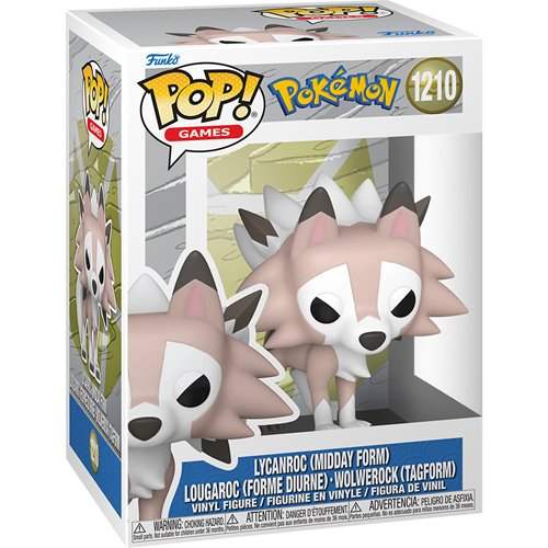 Funko Pop Figure | Pokemon Lycanroc Midday | Anime Collectible | 3 5 Inch