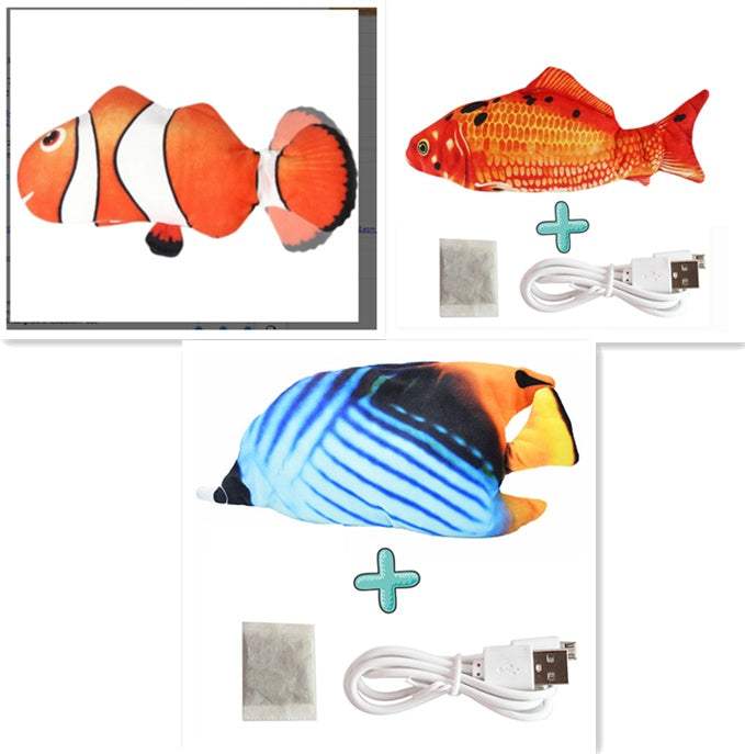 Electric Jumping Fish Cat Toy | USB, Touch Sensor