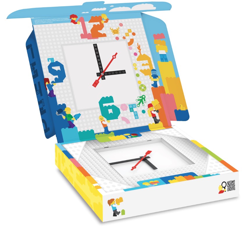 LEGO® Wall Clock | White Buildable Design | Ages 6 Plus | 5010226
