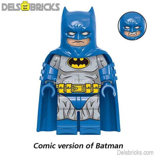 Batman Lego Minifigure Blue Gray Suit Collectible Hero - ToylandEU