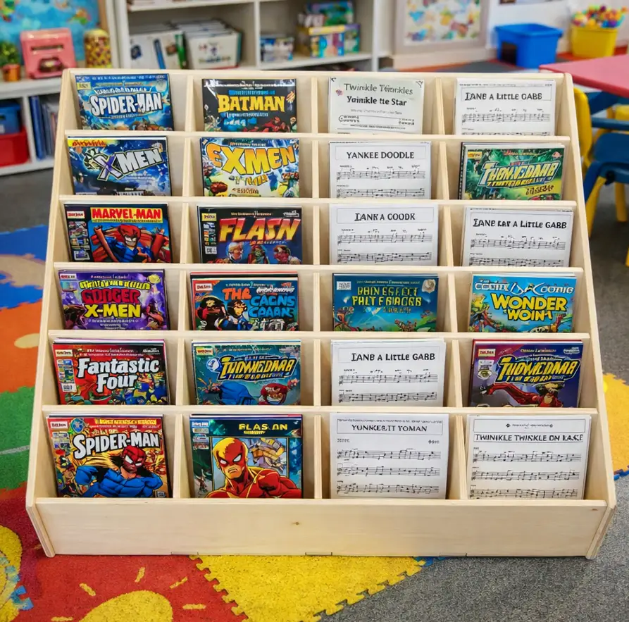 ALEX- Comic Book + Music Sheet + Book Storage - Bush Acres