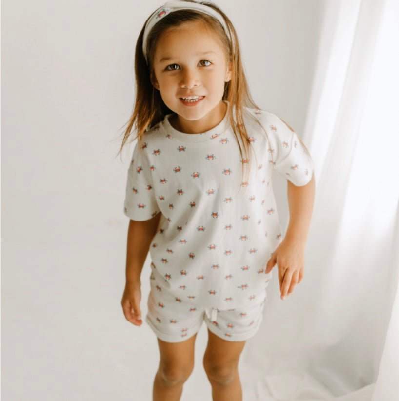 Toddler Organic Tee | Crab All Over Print | Soft Short Sleeve | Unisex Kids