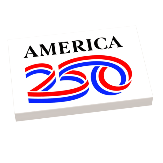 Building Tile | American Flag | 2X3 Brick Compatible | Patriotic Holiday Decor