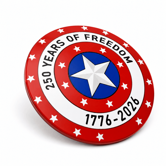 Minifig Shield | America 250 | 1776 To 2026 Art | Red White Blue Hero Collectible