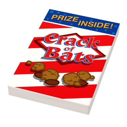 Custom Minifig Food Tile | 2x3 Size | Baseball Snack Print | For Brick Compatible Sets