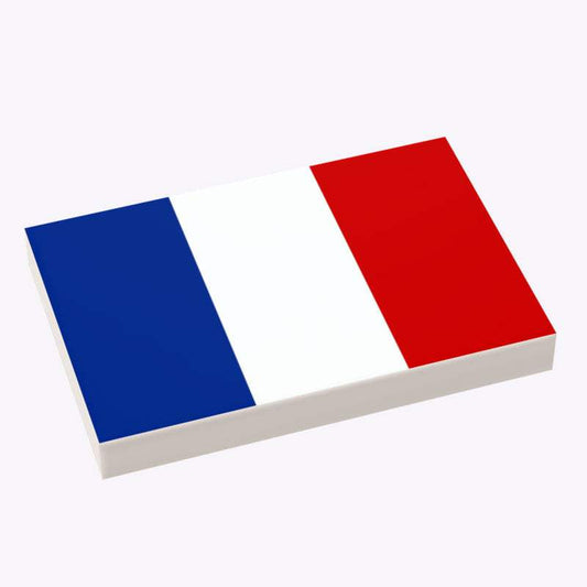 French Flag Tile | 2x3 Tile | Printed On LEGO Element | B3 Customs