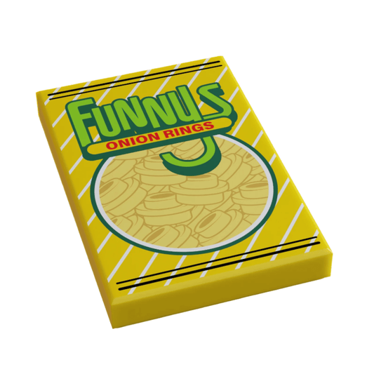 Funny's Onion Rings Minifig Snack | 2x3 Tile | Made With LEGO Parts | B3 Customs