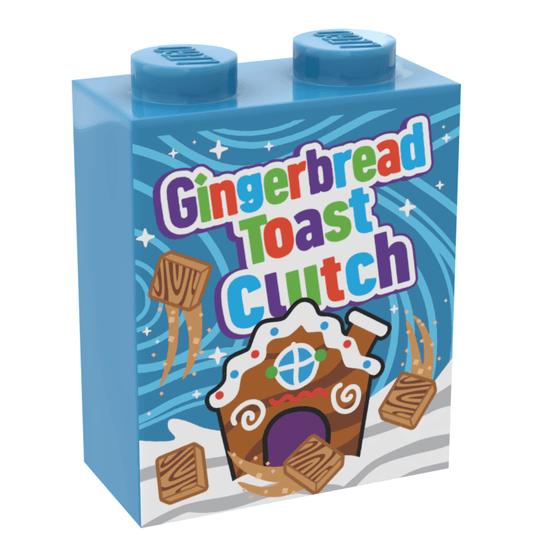 Gingerbread Toast Clutch Christmas Cereal 1x2x2 Brick | Custom Printed Tile | B3 Customs