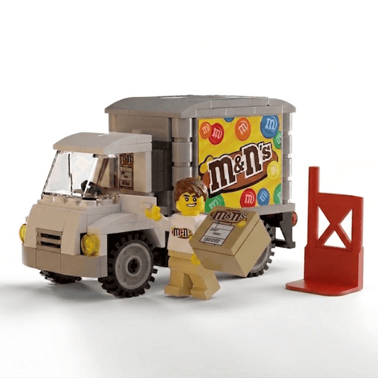 Building Truck Set | Minifigure Included | Candy Wrapper Design | Ages 8 Plus