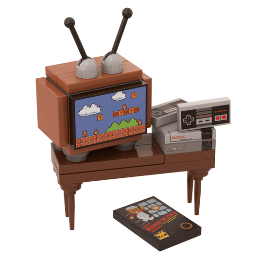 Building Block Set | Retro 8 Bit Game Console | Mini Figure Playset