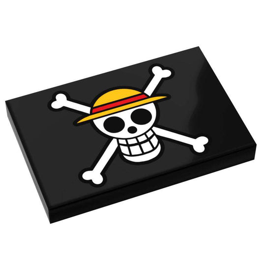 Custom Brick Flag | Skull Print | 2x3 Compatible Tile | Pirate Builders