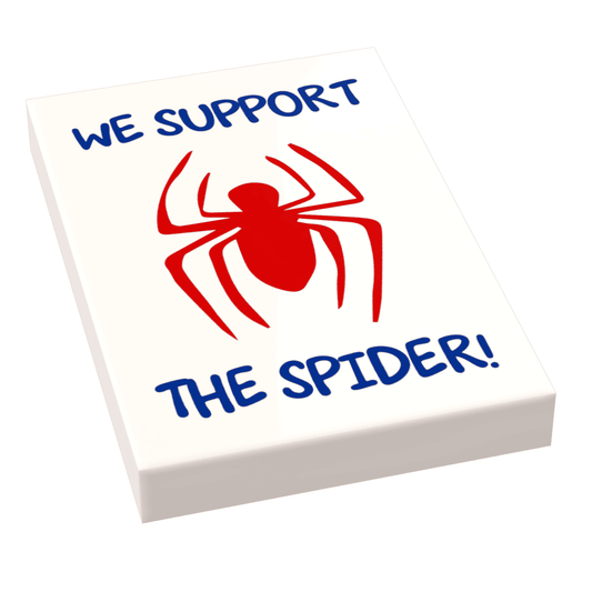 Spider Decor Sign | 2 X 3 Brick Scale | Custom Display Tile | Comic Book Fans